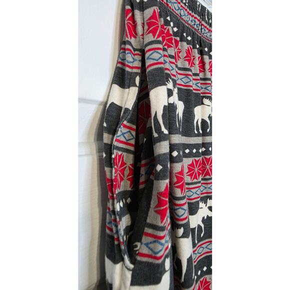 LAZY ONE‎ Mens Moose Pajama Bottoms Sz M Red Gray - Picture 4 of 7